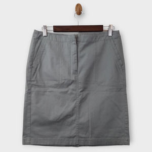 J Jill Skirt Women Size 6 Live-In-Chino Pencil Khaki Green Mini Length Casual